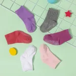 6-pack Baby / Toddler Pure Color Floor Non-slip Glue Socks Light Pink