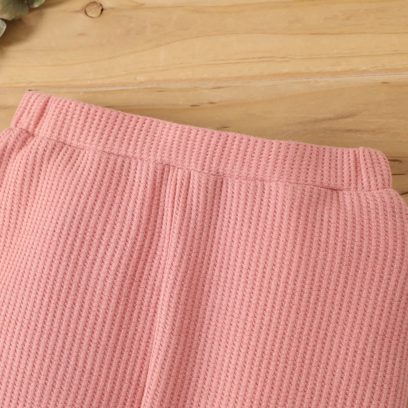 Baby Boy/Girl 95% Cotton Waffle Joggers Sweatpants Dark Pink big image 1