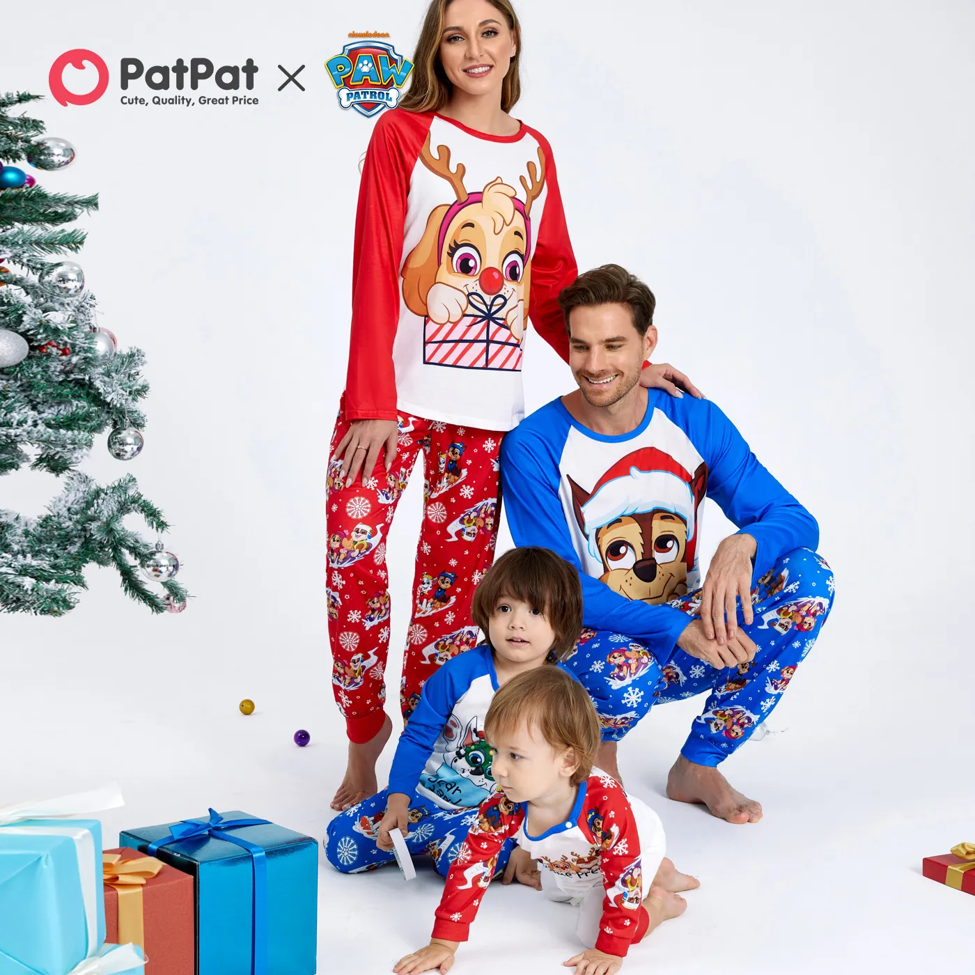 PAW Patrol Big Graphic Christmas Family Matching Pajamas Sets(Flame Resistant) Multi-color image 6