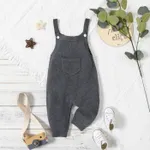Baby Boy/Girl Solid Knitted Sleeveless Jumpsuit Overalls Dark Grey