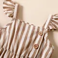 Baby Girl 100% Cotton Solid/Striped/Floral-print Sleeveless Ruffle Jumpsuit  image 4