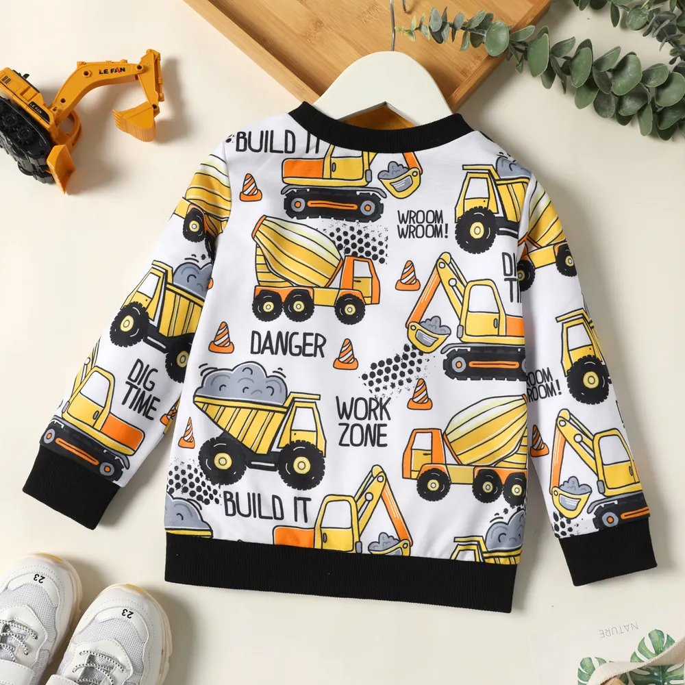 Toddler Boy Casual Vehicle Print Pullover Sweatshirt  big image 3