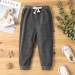 Toddler Boy Solid Color Casual Joggers Pants Sporty Sweatpants for Spring and Autumn Dark Grey
