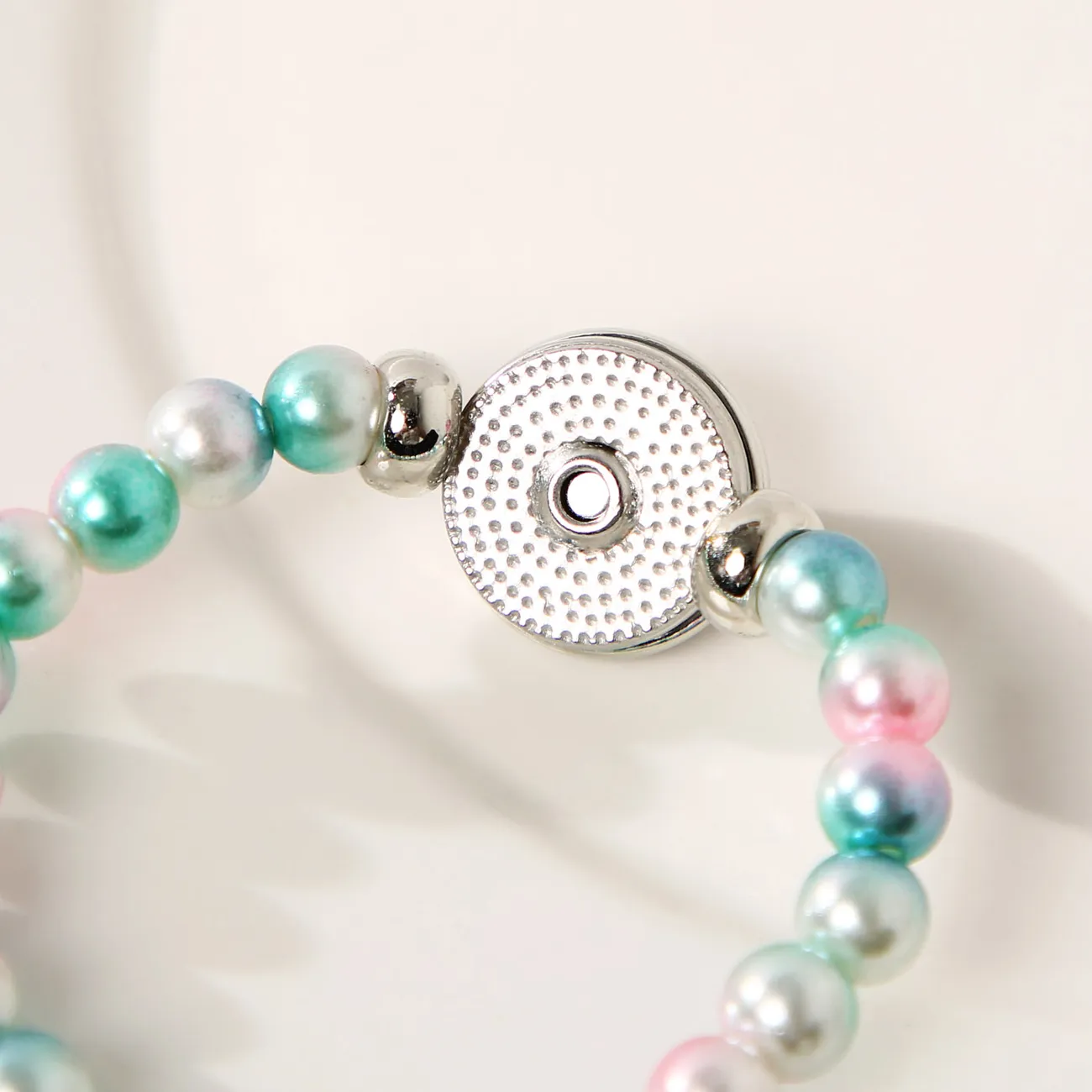 bracelet de perles colorées de licorne de dessin animé pour tout-petits Vert Pâle big image 1