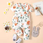 Ostern Baby Mädchen Kleine Gänseblümchen Süß Kurzärmelig Baby-Overalls weiß