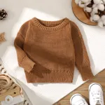 Baby Solid Long-sleeve Knitted Sweater Pullover lighttan