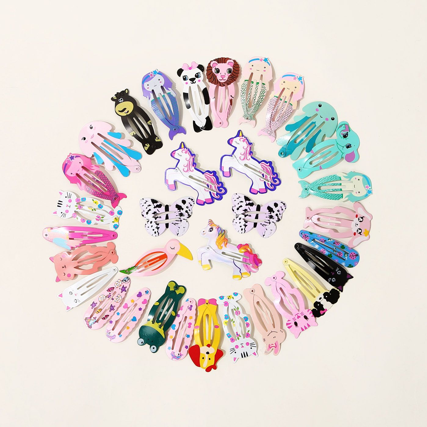 

25-pcs Cute Candy Color Cartoon Design Hair Clips for Girls
