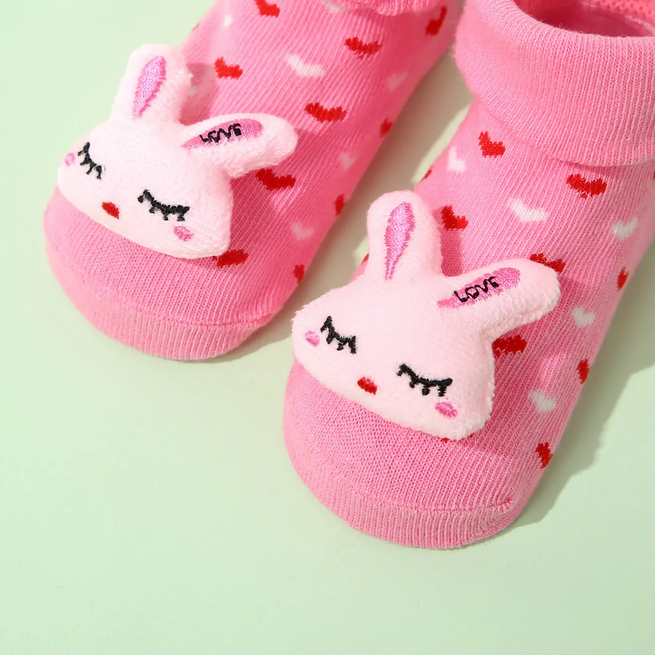 寶寶卡通動物水果立體襪子 粉色 big image 1