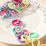 50er-Pack mehrfarbige kleine Gummi-Haargummis für Mädchen Farbe-A