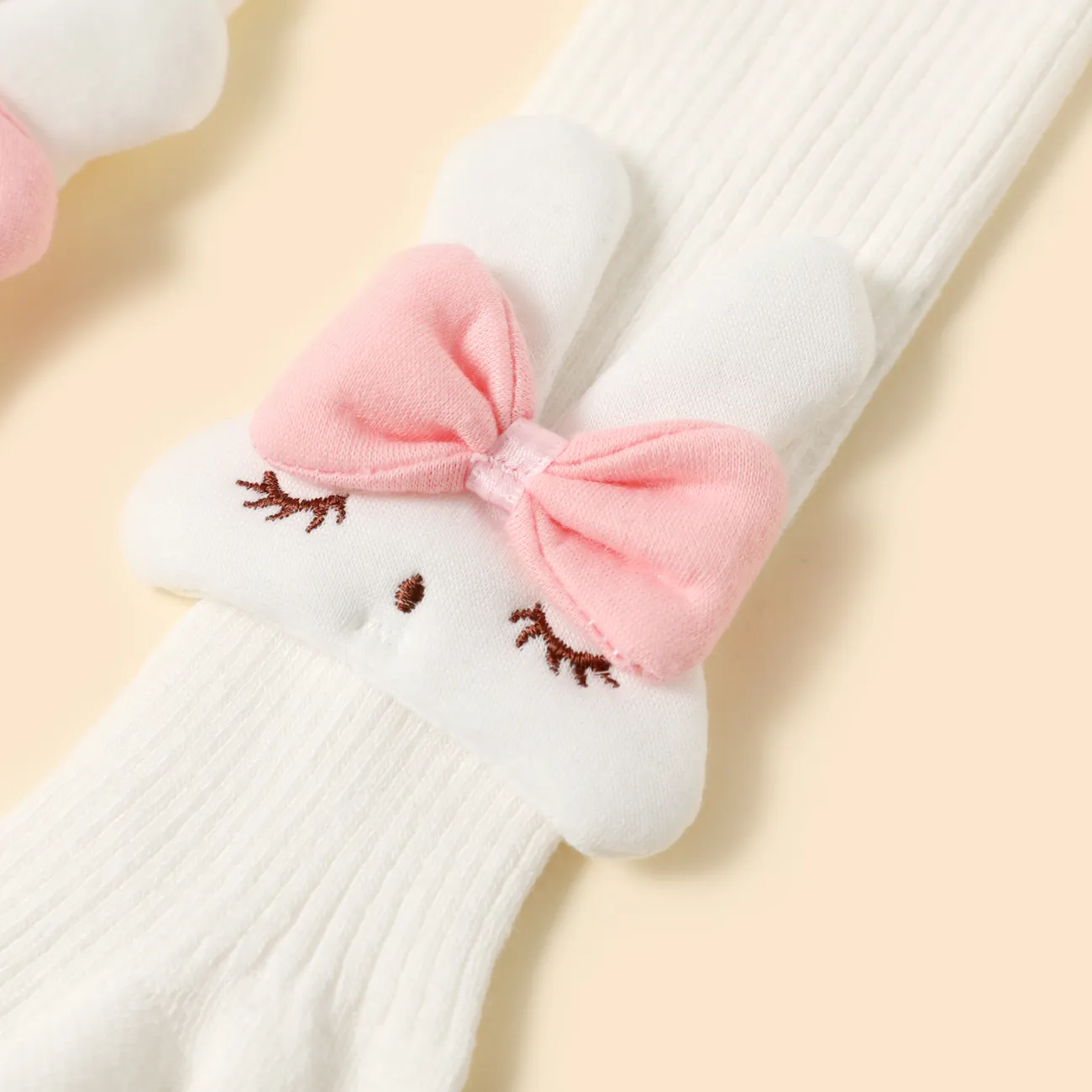 Baby / Toddler / Kid Cartoon Rabbit Decor Solid Color Pantyhose Tights White big image 1