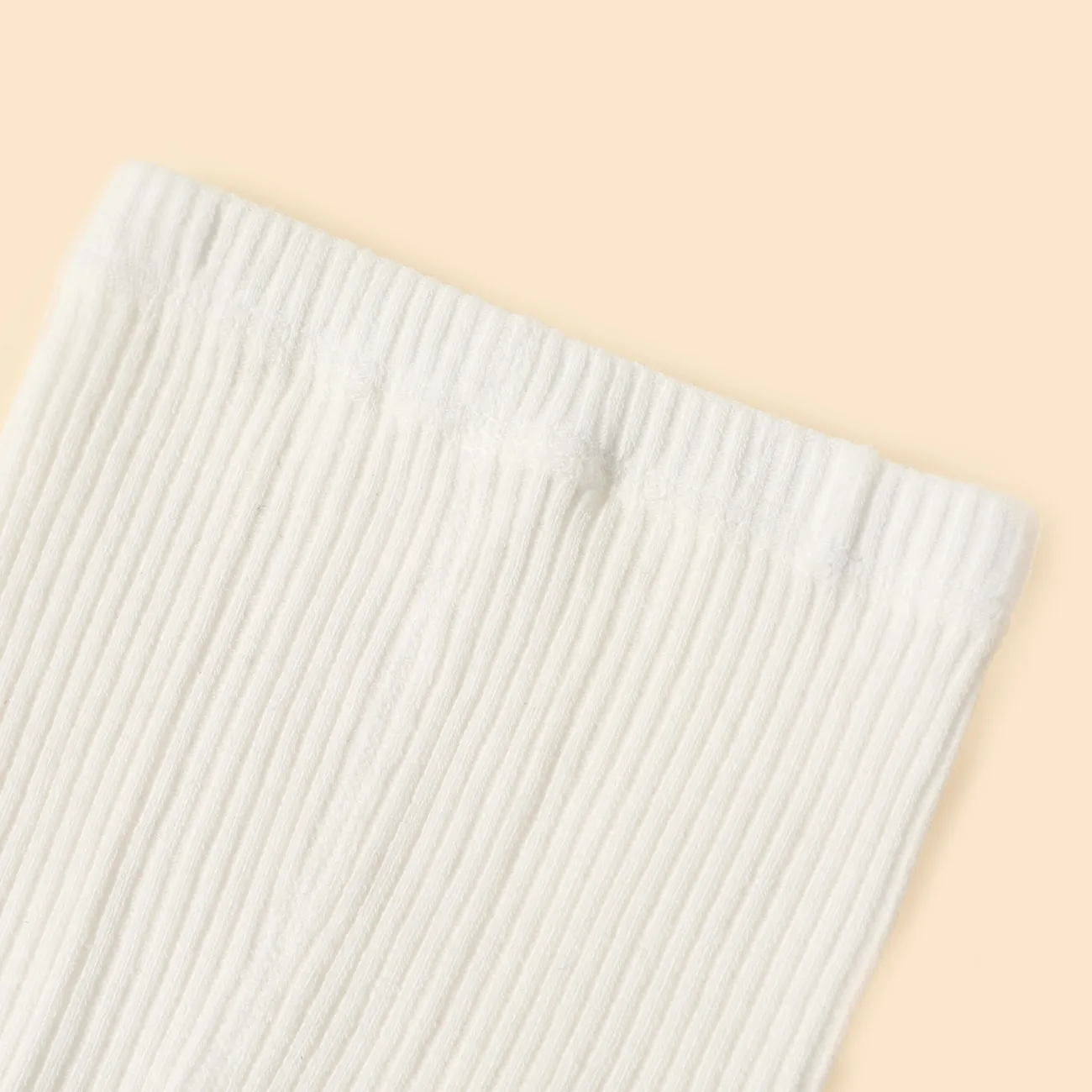 meia-calça de cor sólida com decoração de coelho de desenho animado / bebê / criança / criança Branco big image 1