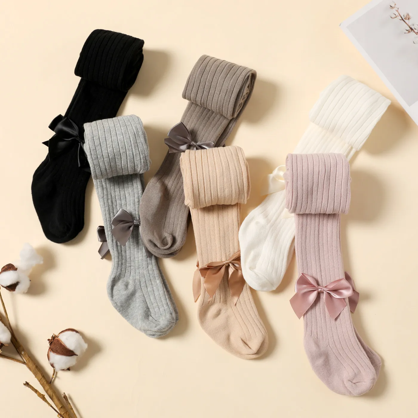 Baby / Toddler / Kid Solid Bowknot Stockings (Various colors)