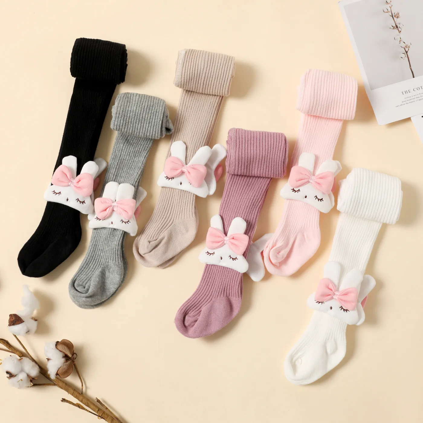 Baby / Toddler / Kid Cartoon Rabbit Decor Solid Color Pantyhose Tights