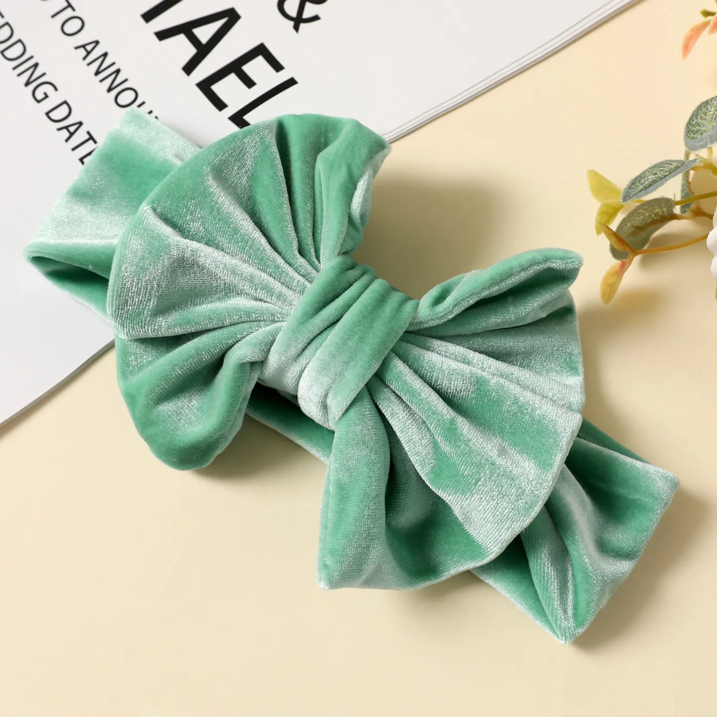 Solid Color Bowknot Headbands for Girls Turquoise