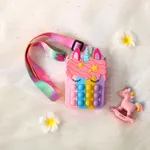 Bolso de hombro tipo bandolera con monedero de silicona de unicornio de dibujos animados para niños pequeños/niños para niñas Multicolor