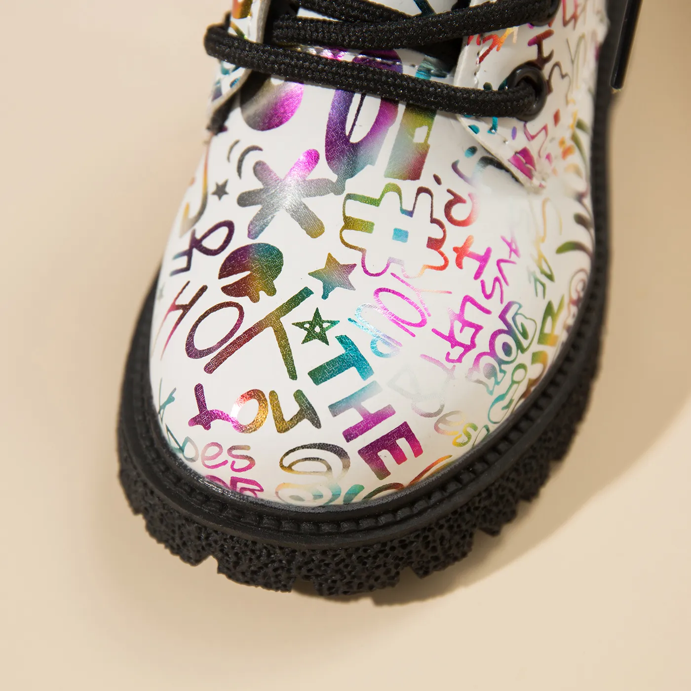 Criança Menina Casual Letras Botas Branco image 3