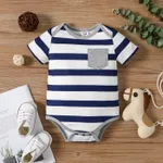 Baby Boy/Girl Stars/Striped Short-sleeve Romper Blue