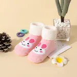 calcetines de felpa gruesos de invierno de dibujos animados para bebés / niños pequeños Rosado