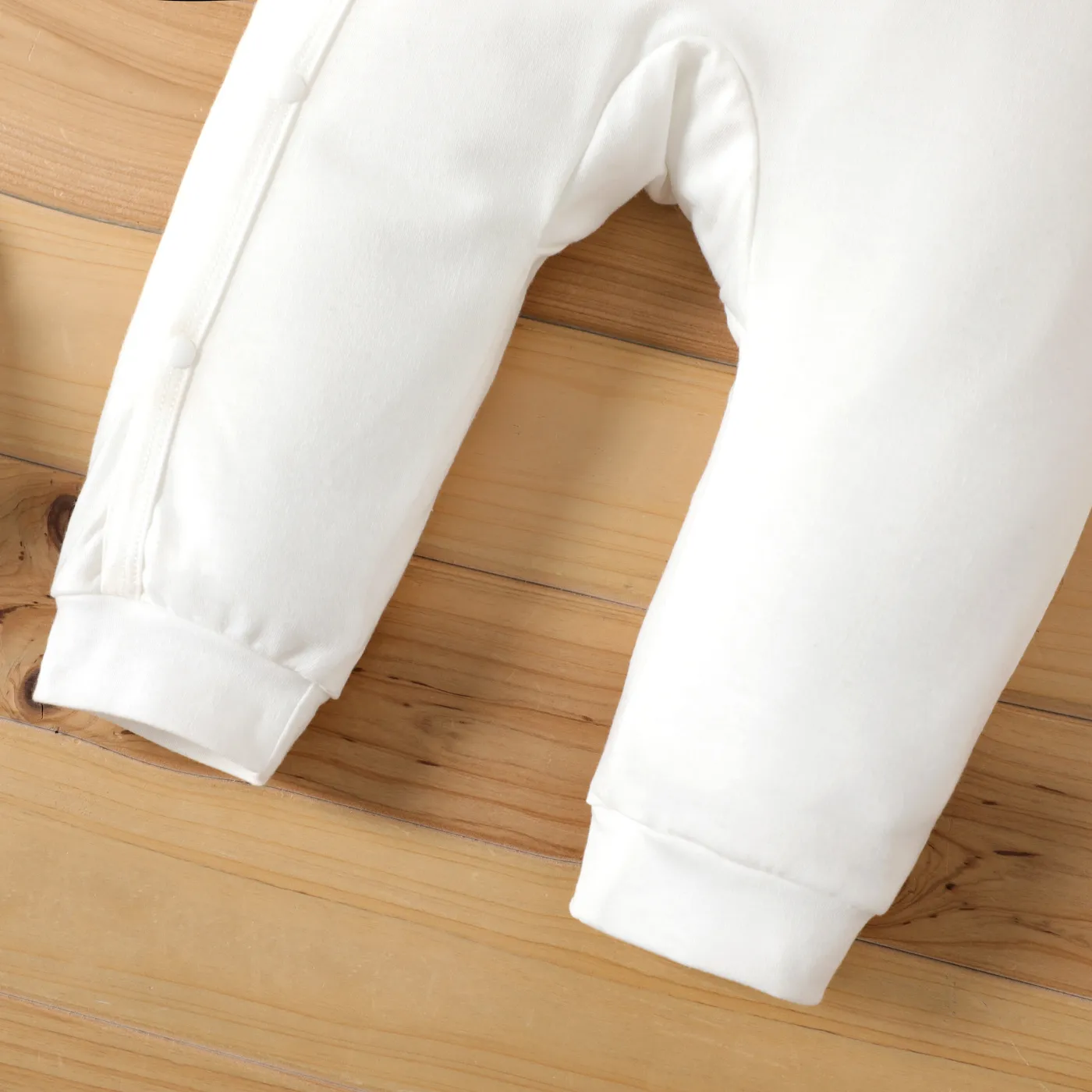 Baby Boy/Girl 95% Cotton Long-sleeve Love Heart and Letter Print Jumpsuit White image 6