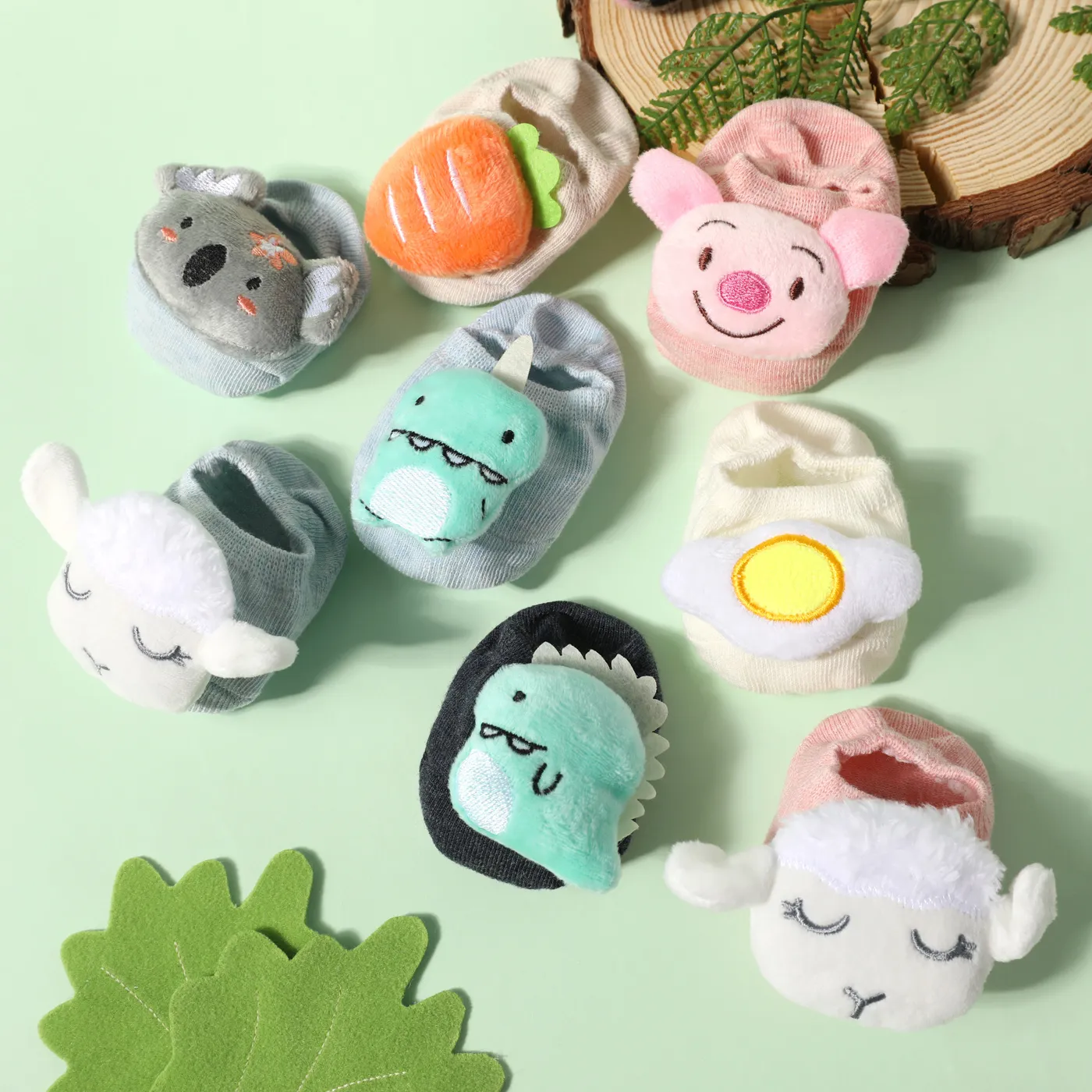 2-pairs Baby Cartoon Animal Vegetable Three-dimensional Socks