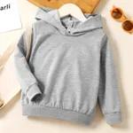 Toddler Girl Casual Solid Color Hoodie Sweatshirt Grey