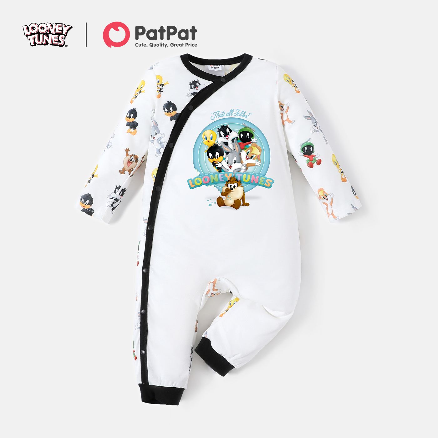 

Looney Tunes Baby Boy/Girl Front Buttons Long-sleeve Jumpsuit