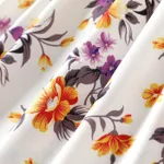 Kid Girl Ruffle Collar Floral Print Button Design Flutter-sleeve Dress  image 5