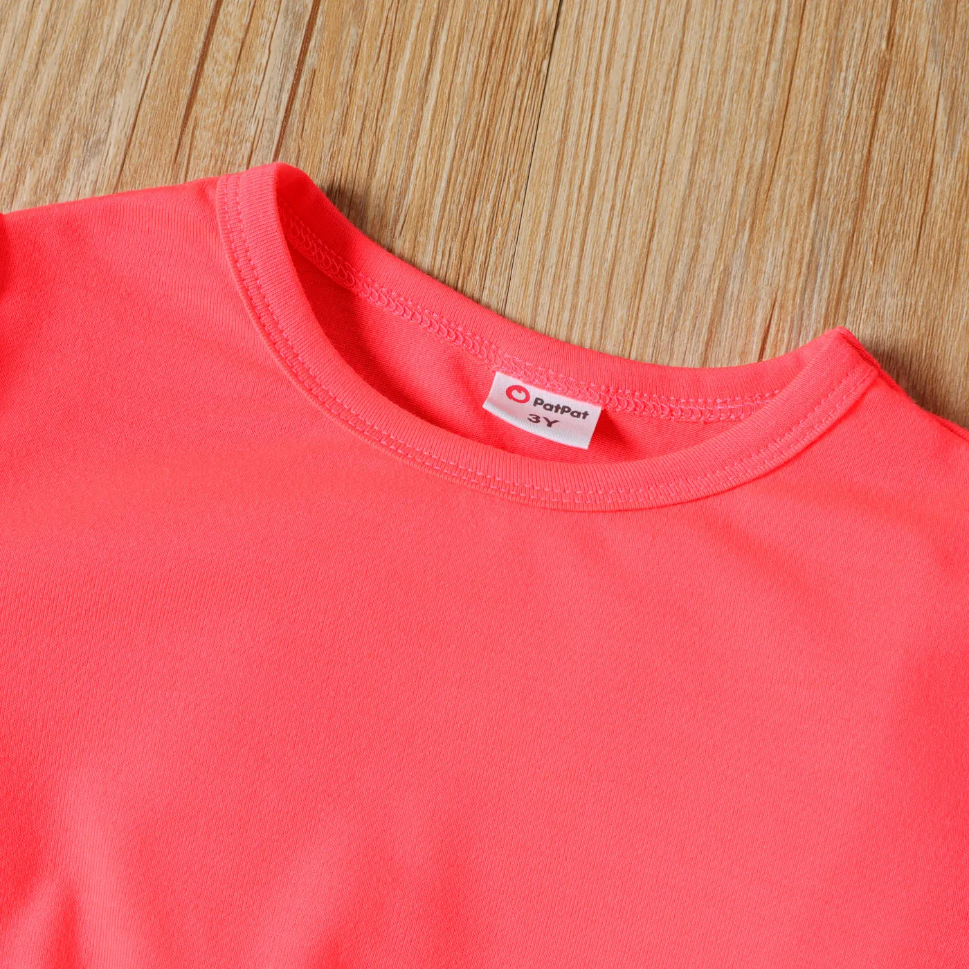2-piece Toddler Girl Letter Print Crop Tee and Elasticized Shorts Set Pink image 4