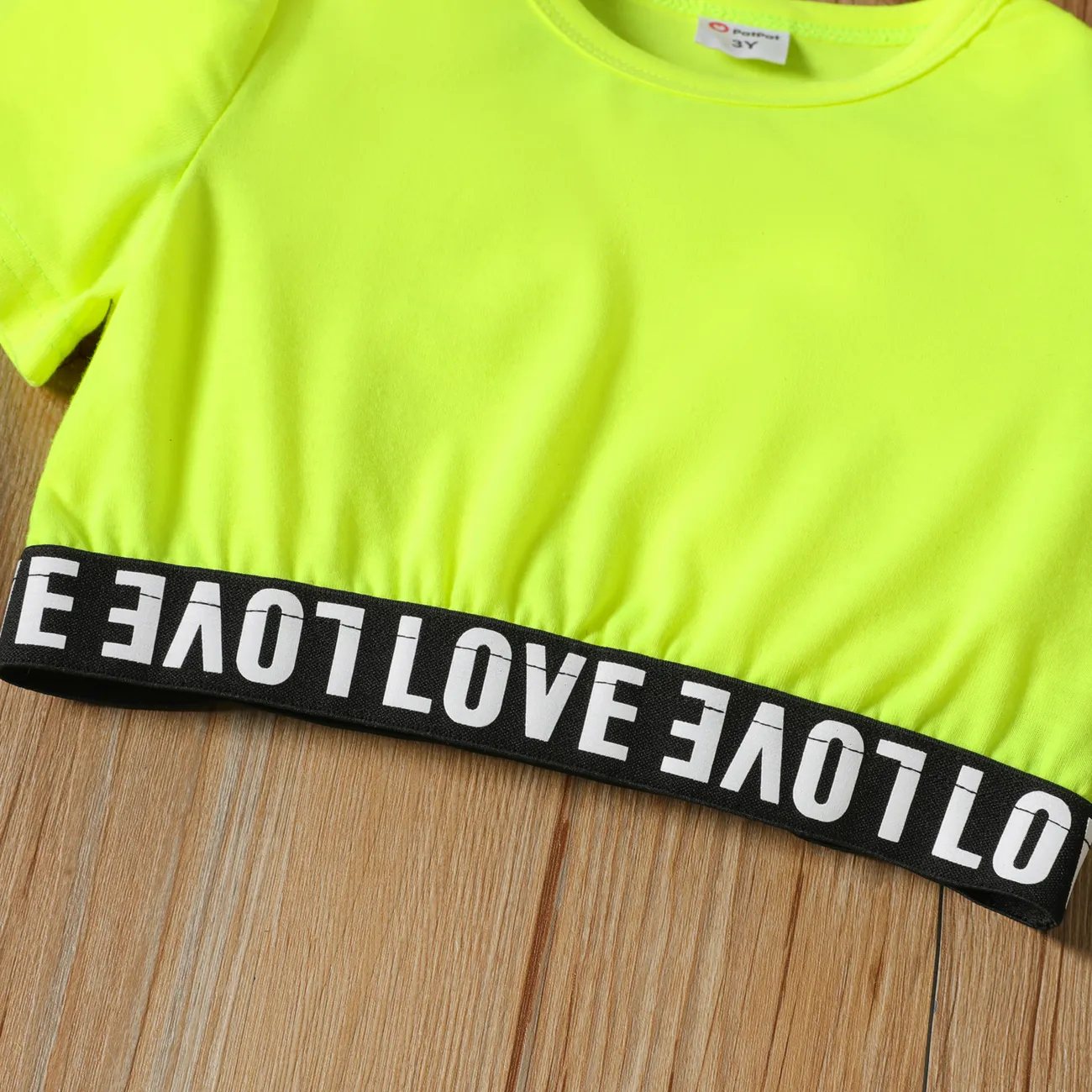 2 Stück Kleinkinder Mädchen Borte Sportlich T-Shirt-Sets grün big image 1