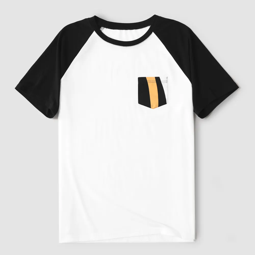 Family Matching Striped V Neck Short-sleeve Belted Dresses and Raglan-sleeve T-shirts Sets big image 13