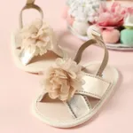 Baby / Toddler Floral Decor Open Toe Slingback Sandals Prewalker Shoes Gold