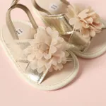 Baby / Toddler Floral Decor Open Toe Slingback Sandals Prewalker Shoes Gold image 3