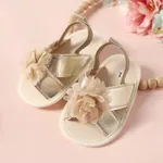 Baby / Toddler Floral Decor Open Toe Slingback Sandals Prewalker Shoes Gold image 4