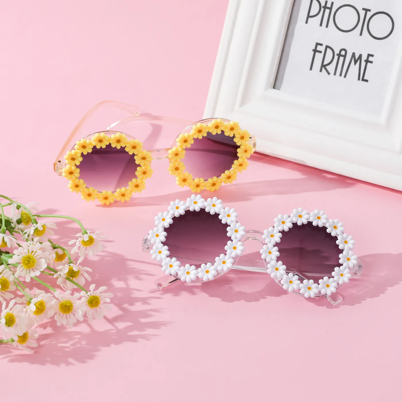 Toddler / Kid Glasses Daisy Round Frame Flower Shape Decorative Glasses