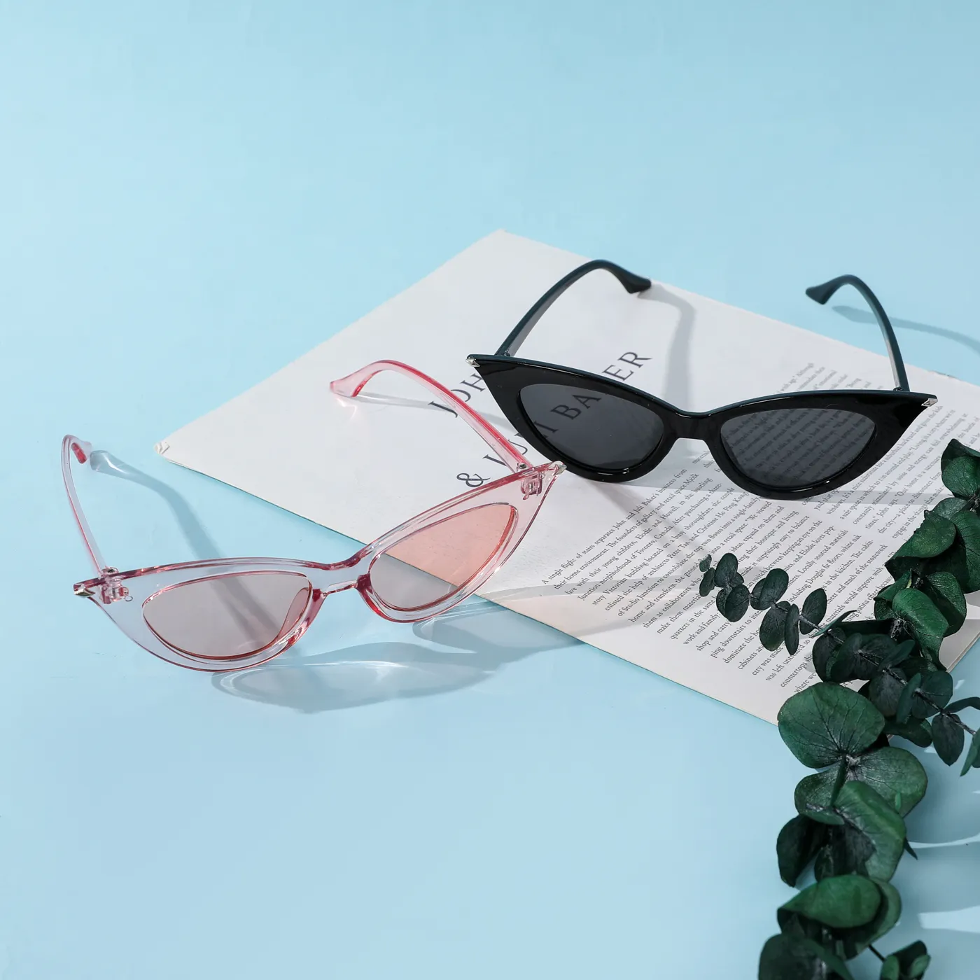 Toddler / Kid Glasses Vintage Narrow Cat Eye Plastic Frame Decorative Glasses