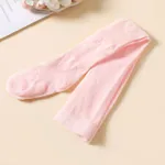 meia-calça de padrão de arco de cor pura de bebê / criança para meninas Rosa