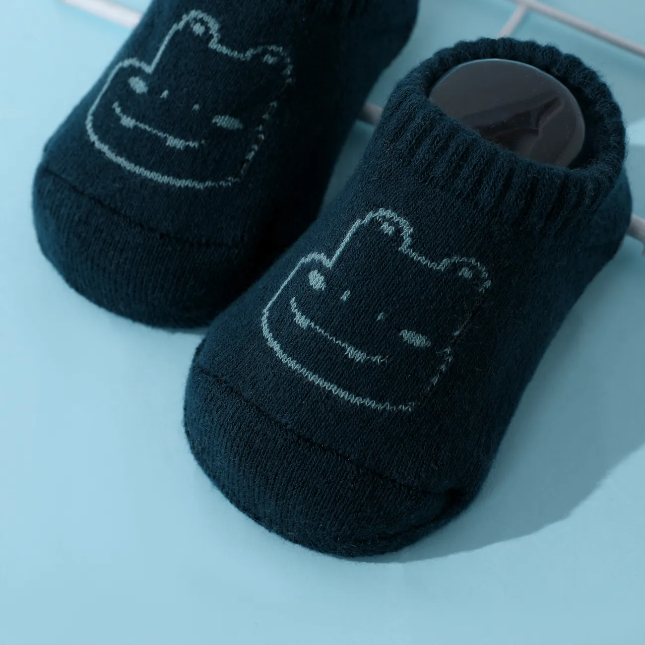 嬰兒/幼兒卡通動物秋冬襪子 藍色 big image 1