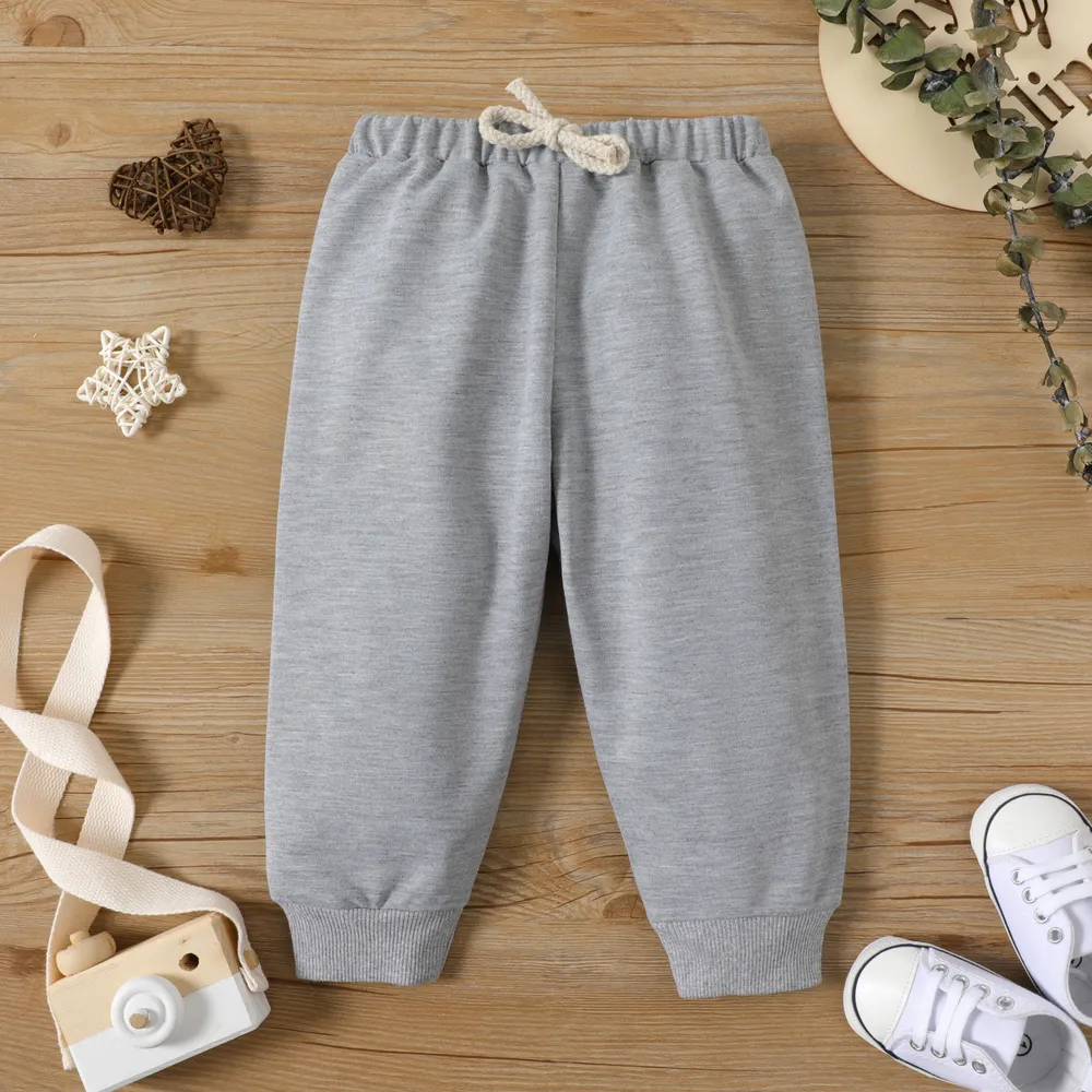 Baby Boy/Girl Solid Elasticized Waist Sweatpants Joggers Pants big image 6