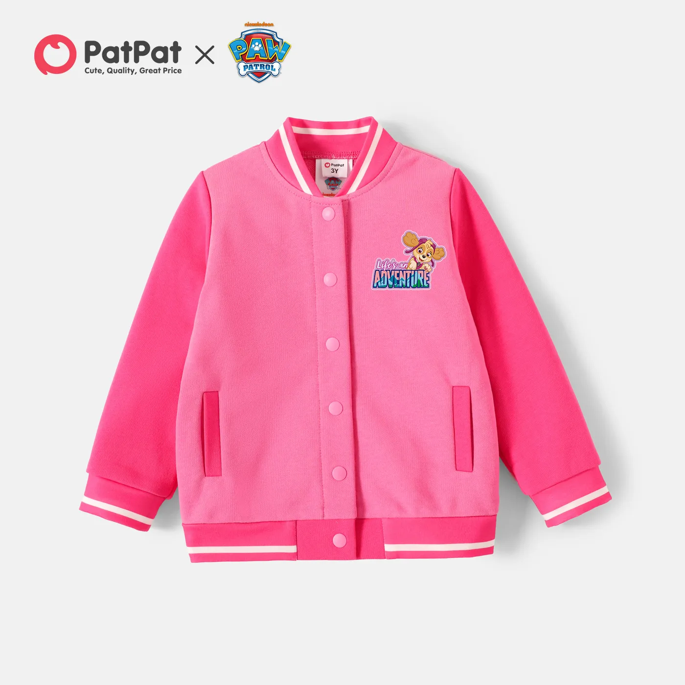 PAW Patrol Toddler Boy/Girl Front Buttons Cotton Jacket Pink big image 1