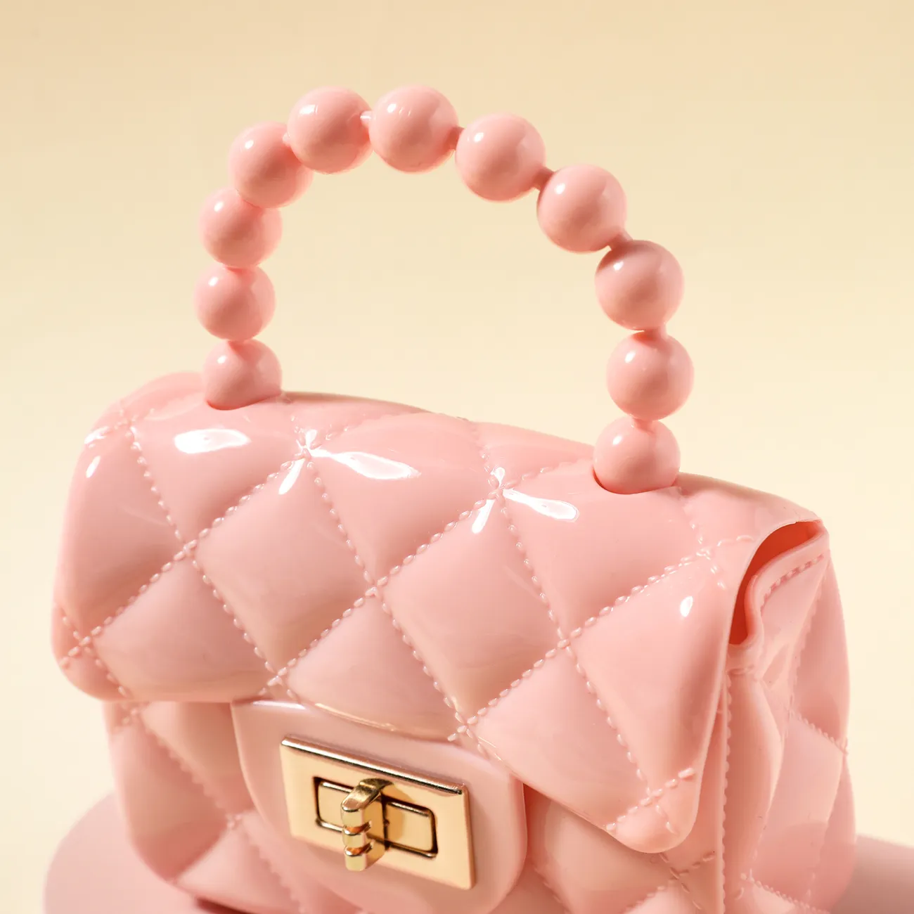 Kleinkind-/Kind-reine Farbgeometrie Lingge-Perlenhandtaschen-Kupplungsgeldbeutel für Mädchen rosa big image 1