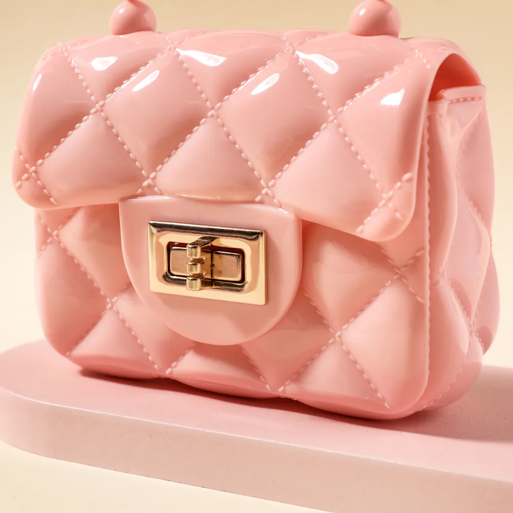 tout-petit/enfant couleur pure géométrie lingge perle sac à main embrayage sac à main pour les filles big image 8