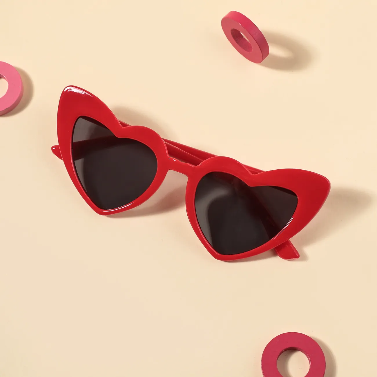 兒童眼鏡潮心塑框裝飾眼鏡（眼鏡盒顏色隨機） 紅色 big image 1