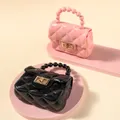 女童純色幾何菱形珍珠手提包手拿包錢包  image 4
