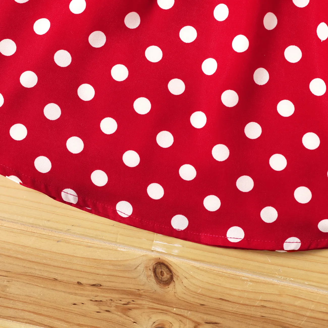 Toddler Girl Polka dots One Shoulder Ruffled Cami Dress Red big image 1
