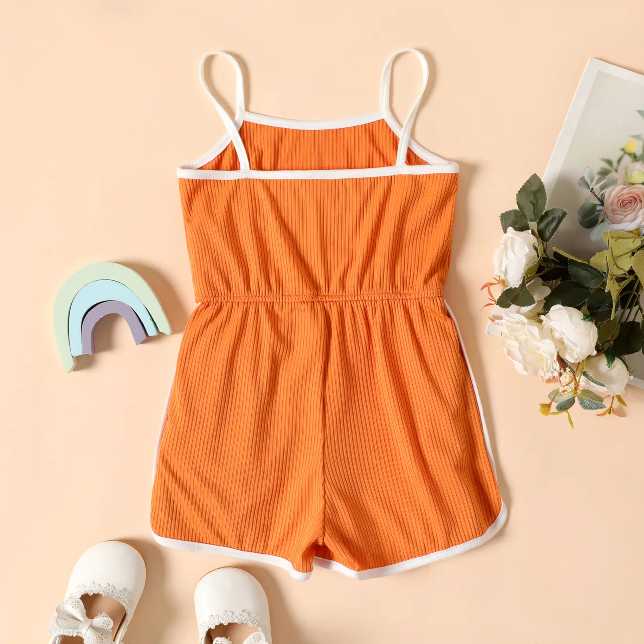 Kleinkinder Mädchen Tanktop Süß Baby-Overalls orange big image 1
