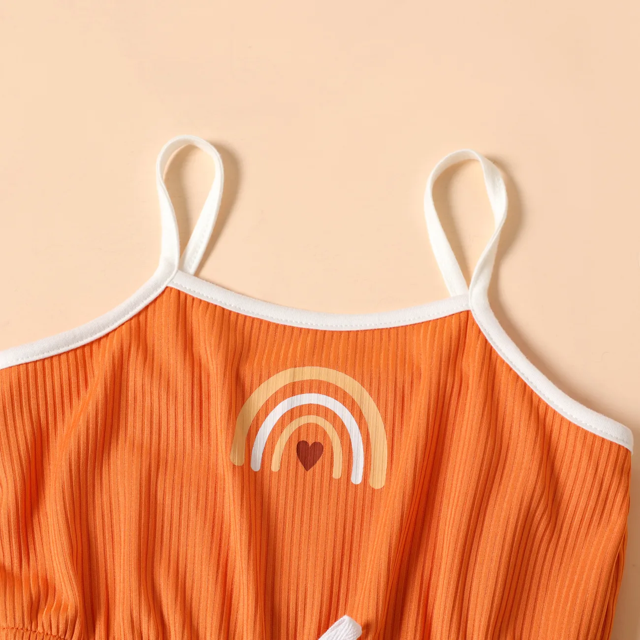Niño pequeño Chica Camiseta sin mangas Dulce Monos Naranja big image 1