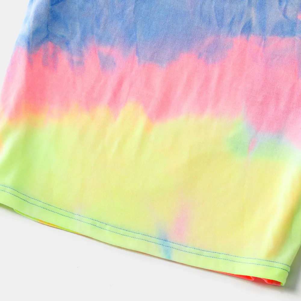 Tie Dye Short-sleeve Bodycon T-shirt Dress for Mom and Me big image 7
