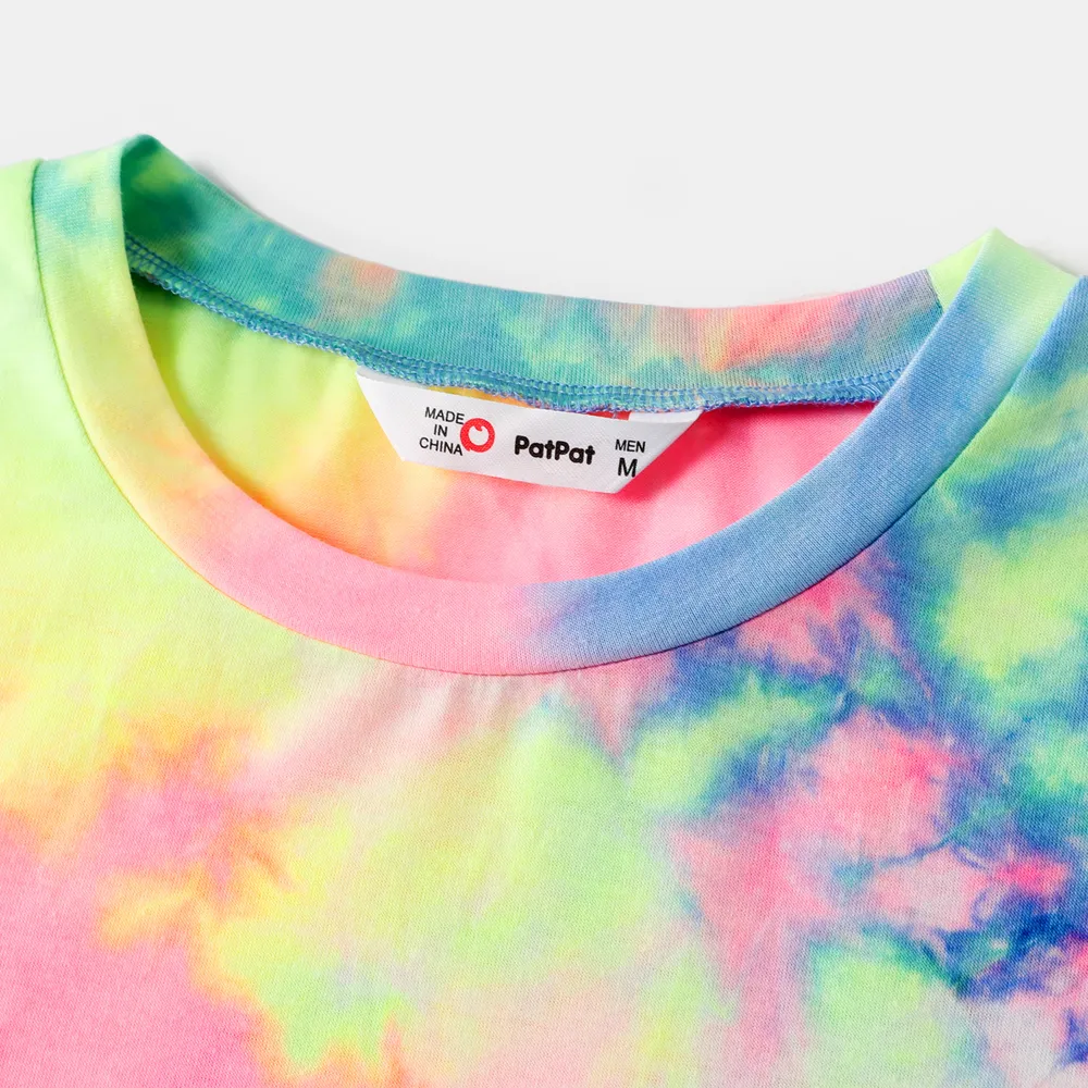 Tie Dye Short-sleeve Bodycon T-shirt Dress for Mom and Me big image 5