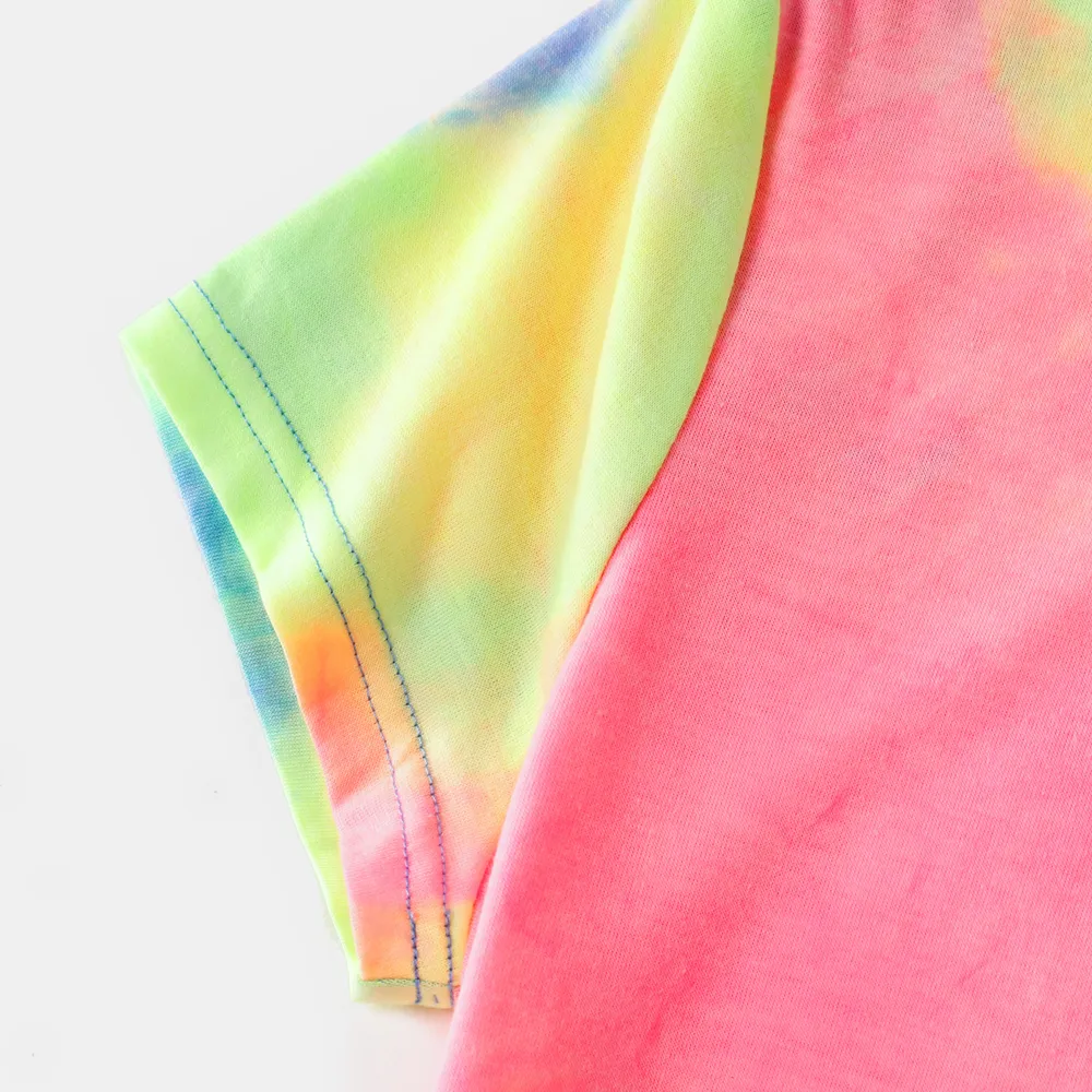 Tie Dye Short-sleeve Bodycon T-shirt Dress for Mom and Me big image 6