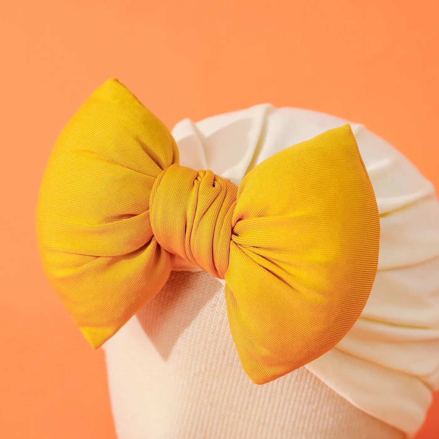 Baby / Toddler Cotton Stuffing Bow Decor Turban Hat Beige image 4